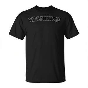T-shirt Wanghaf in stile classico nera unisex per adulti taglia media - Product Image 2