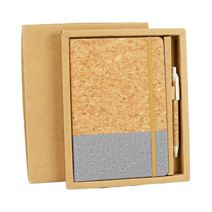 Grosir kayu bergaris Hardcover jurnal bambu penutup kayu Notebook dengan pena - Product Image 2