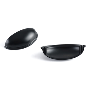 Tirador de cajón negro mate, moderno y minimalista, de media luna, de aleación de zinc, para armario, cocina y baño - Product Image 3