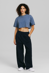 Maglietta Vintage in maglia corta da <span class=keywords><strong>donna</strong></span> Y2k con maglia corta in poliestere/cotone 230gsm con acqua acida lavata Slim Fit stampa estiva per la corsa in <span class=keywords><strong>palestra</strong></span> sportiva - Product Image 2