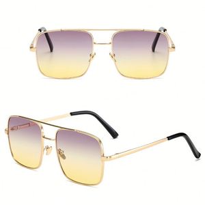 Lunettes de soleil carrées à double pont personnalisables avec logo, tendance 2025, pour hommes et femmes, protection UV400, en métal, style pilote, pour la conduite - Product Image 5