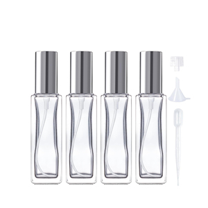 30ml 50ml 1oz <b>Empty</b> Cosmetic Fancy Perfume <b>Bottle</b> square Shape Glass <b>Spray</b> <b>Bottle</b> with Gold Top - Product Image 1