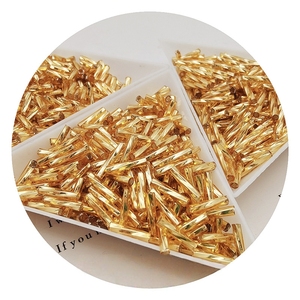 10 g / Sachet Vente en gros Perles spirales en verre tube dorées et argentées avec doublure argentée pour bracelets, boucles d'oreilles, couture, bijoux DIY et artisanat - Product Image 2