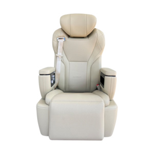 Asiento de Coche Eléctrico de Lujo Modificado con Masaje, Respaldo Reclinable, Asiento de Cuero para Pasajero con Reposacabezas y Reposapiés Ajustables - Product Image 4