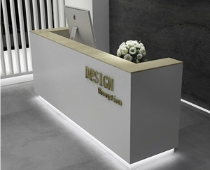 USA CA UK AU GER Bureau en bois de stock local Bureau de <span class=keywords><strong>restaurant</strong></span> Comptoir de réception Meubles de style moderne - Product Image 1