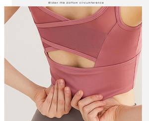 XL Fiess Sexy respirant maille soutien-gorge de sport séchage rapide gymnastique course Yoga entraînement haut pour antichoc Plus Fitness porter dos croisé - Product Image 6