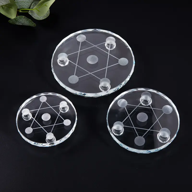 Wholesale 7 Chakra Star Array Sphere Ball Plate Crystal Mineral Stand Polished Gemstone Base