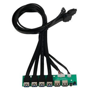 Boîtier d'ordinateur Panneau frontal Double USB 2.0 1 à 4 ports USB 3.0 Carte mère Panneau de châssis Montage sur panneau Câble d'extension Lecteur de <span class=keywords><strong>disquette</strong></span> - Product Image 6