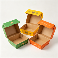 Boîte à hamburger en carton blanc personnalisée écologique, emballage alimentaire compostable pour chaîne de restauration rapide