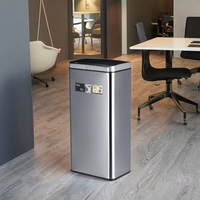 Poubelle à capteur en acier inoxydable de 60 litres, anti-traces de doigts, pour cuisine, best-seller en Europe