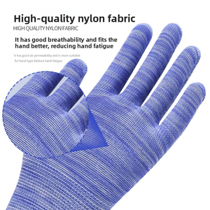 Anti-Static PU Coated Palm Mechanic <strong>Gloves</strong> ESD Protection <strong>12</strong> <strong>oz</strong> Thickness Customizable Safety <strong>Gloves</strong> - Product Image 5