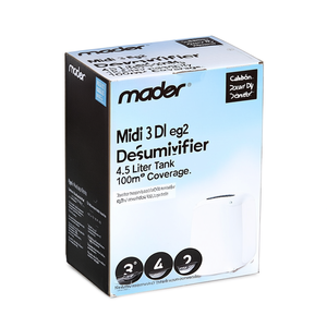 Deumidificatore NADER Midi 3 Dl Eg2 ( Serbatoio 4,5 Litri ) Alluminio 100mq F7115 - Product Image 2