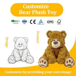 Oso de Peluche de Terciopelo Marrón con Logotipo Personalizado ODM OEM, Regalo Conmemorativo para Eventos, Cumpleaños y Festividades - Product Image 1