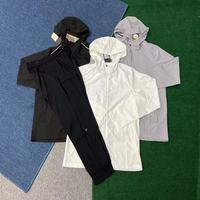 Nouvelle veste de sport à capuche pour homme, style trench-coat, pantalon extensible, léger, respirant, anti-transpiration, toutes saisons