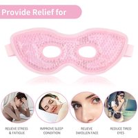 Masque pour les yeux en coton tricoté Spa Gel perlé élastique compresse chaude/froide thérapie yeux gonflés cernes maux de tête migraines soulagement du stress