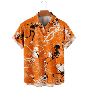 Camisetas de Sublimación de Cuerpo Entero con Estampado Gráfico de Calabaza de Halloween para <span class=keywords><strong>Hombre</strong></span>, Camisetas Retro Divertidas con Elementos de Calabaza para Fiesta de Halloween - Product Image 3