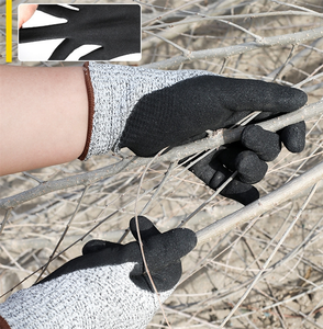 Gants de travail de sécurité <span class=keywords><strong>anti</strong></span>-<span class=keywords><strong>coupure</strong></span> en HPPE enduit de nitrile, personnalisables avec logo, pour la construction, la <span class=keywords><strong>cuisine</strong></span> et la maison, niveau 5 - Product Image 5