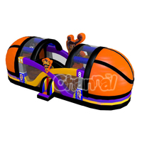 Terrain de sport gonflable personnalisé pour jeu de basketball double de carnaval, avec dôme de panier et structure de saut gonflable Star Bounce House