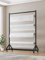Présentoir mobile pour échantillons de tissus textiles, présentoir pour textiles de maison, nappes, films plastiques, support d'affichage pour salons professionnels, rouleau de bannière suspendue