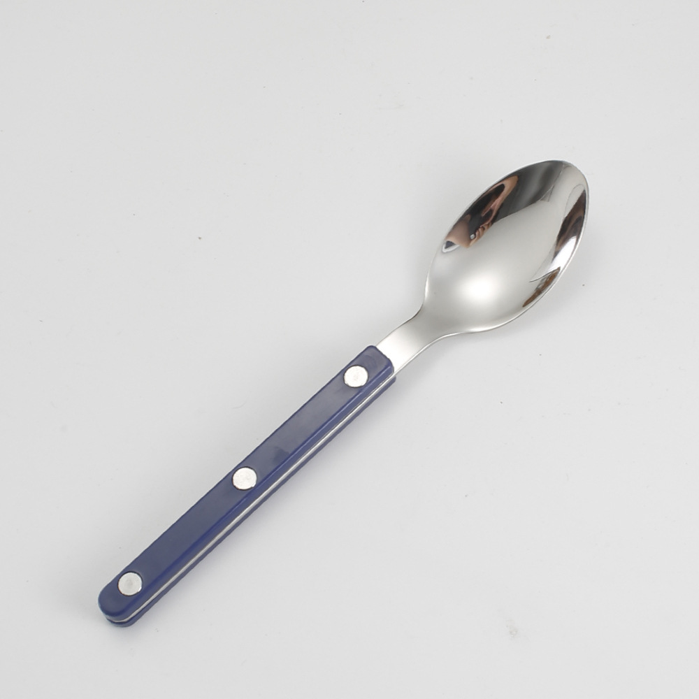 Cuillère à dessert bleue