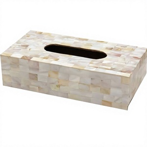 Boîte à mouchoirs de luxe en nacre faite à la main, classique, étanche, avec emballage personnalisé et logo, haute qualité pour cadeaux promotionnels - Product Image 1