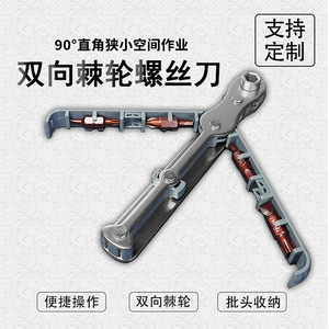 Dual Purpose Ratchet <b>Screwdriver</b> <b>Set</b> S2 Hex Bit 36 Teeth Magnetic Mini Industrial Metric Furniture Appliance Repair - Product Image 3