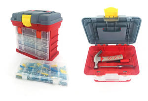 कस्टम लोगो 4 रैक फिशिंग बॉक्स सिस्टम टैकल बॉक्स में 4 3700 यूटिलिटी टैकल बॉक्स हैं, ड्यूरा व्यू ढक्कन के साथ क्विक एक्सेस टॉप स्टोरेज - Product Image 2