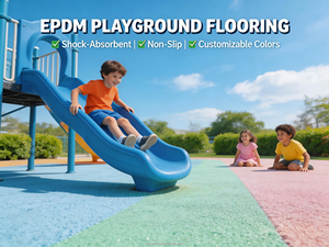 Granulés de caoutchouc EPDM sûrs et non toxiques pour les surfaces de jeux pour enfants, revêtement de sol souple résistant aux chocs et à l'usure, équipement de jeux extérieur - Product Image 6