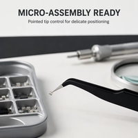 Pince à épiler antistatique ESD à pointe incurvée en acier inoxydable Z-15, pince de précision pour la réparation électronique, le micro-assemblage et les travaux SMD
