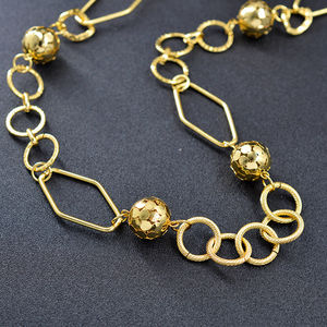 Conjuntos de Joyería de Dubái para Mujer, Regalo de Compromiso Moderno y Elegante, Cadena Larga con Dije, Collar de Latón Personalizado Chapado en Oro de 14K - Product Image 2