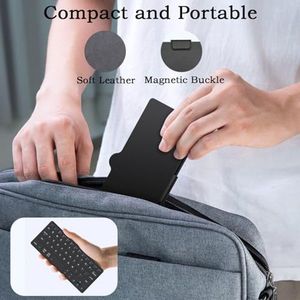 OEM ODM Universelle Kabellose Tastatur Ultraleichte Tragbare Mini-Tastatur mit Verstellbarem Winkelständer Lederhülle Wiederaufladbar Tr - Product Image 6