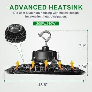 OSTEK 150W UFO Luminaire haute baie 5000K Couleur IP65 1-10V Dimmable pour LED pour éclairage extérieur de grange-Durable Divers - Product Image 3