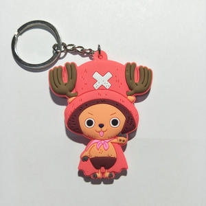 Porte-clés personnalisé mignon de dessin animé, porte-clés en caoutchouc souple, petit cadeau pour enfant, porte-clés Anime une pièce, vente en gros - Product Image 5