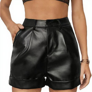 Pantalones de Mujer BlueWay BAL957, Elegantes, Vintage, de Cintura Alta, con Cierre de Cremallera, de Cuero PU No Tejido, Casuales, Ecológicos, con Bolsillos Laterales - Product Image 3