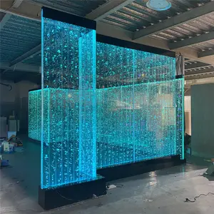 Customized acrylic led bubble panel/wall water feature fountain home decor water bubble pillar water fountain