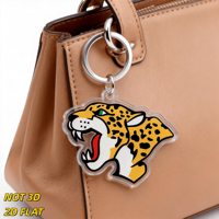 Porte-clés en acrylique avec motif léopard, porte-clés léger et original, forme de carte, unisexe