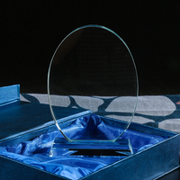 2025 Usine En Gros Blanc Ovale Trophées Et Récompenses Personnalisé Personnalisé Verre Trophée Prix Médailles De Cristal