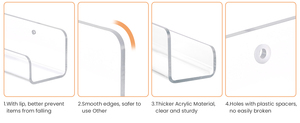 Étagère murale flottante en acrylique transparent sur mesure pour disques vinyles, <span class=keywords><strong>support</strong></span> d'affichage pour albums, étagère <span class=keywords><strong>invisible</strong></span> pour livres, vente en gros pour la maison - Product Image 6