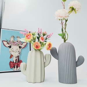 Promozione A Buon Mercato di Stile Semplice <span class=keywords><strong>Cactus</strong></span> Forma Decorativi Fatti A Mano <span class=keywords><strong>Vaso</strong></span> di Ceramica del Commercio All'ingrosso Vasi - Product Image 1