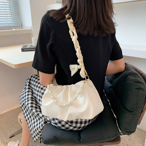 Mode Damestas Parel Ketting Handtas Pu Lederen Elegante Dames Messenger Tas Schoudertas - Product Image 2