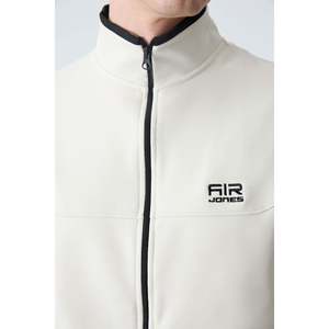 Ensemble de survêtement pour homme Air Jones Hugo beige et noir - Tenue de sport athlétique confortable en deux pièces pour l'entraînement - Product Image 4