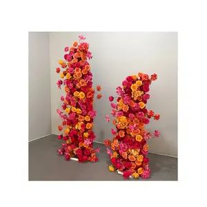 2024 rosso fiore artificiale creativo decorazione di nozze fondali decorazione rosa fiore artificiale