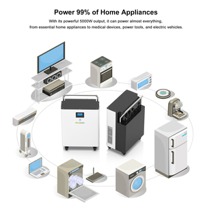 Station d'alimentation au lithium 220V, prise en charge <span class=keywords><strong>de</strong></span> la charge solaire, générateur <span class=keywords><strong>de</strong></span> camping, 5000W, prise AC, prêt à l'emploi, batterie portable LiFePO4, 5KWH - Product Image 2
