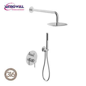 Mezclador de columna de ducha de acero inoxidable 316 con caño, juego de ducha de baño, grifo de baño bidireccional, Sistema de ducha exterior de 2 funciones - Product Image 1