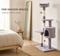 Tour d'activités pour chat d'intérieur à quatre niveaux, en tissu, meuble pour chat en bois, pour usage domestique