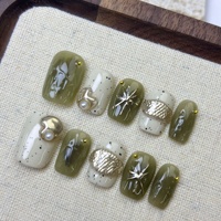 Cadeaux en dropshipping, patchs pour ongles HA, vente en gros, produit fini, manucure courte, autocollants pour ongles amovibles, faits à la main, portables