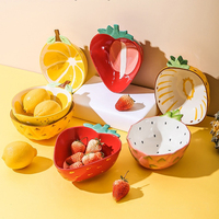 Vaisselle créative personnalisée en forme de fraise pastèque plats en céramique assiettes Dessert porcelaine vaisselle minimaliste ensembles de fête
