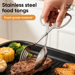 Heavy Duty Stainless Steel Food <b>Tongs</b> Thickened Metal Kitchen Scissor <b>Tongs</b> for BBQ Grilling Bread Buffet <b>Serving</b> Utensils - Product Image 1