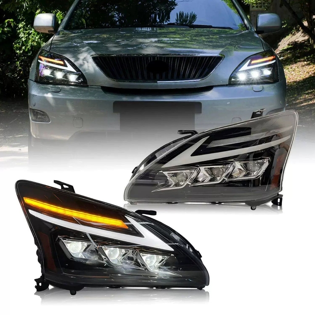 Modification Headlight Assembly Matrix Led Lens Light Running Turn Signal Light LED Headlight for LEXUS RX 2003-2008