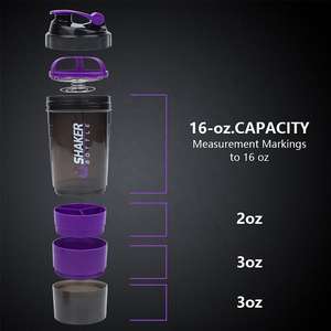 Bouteille d'eau de <span class=keywords><strong>sport</strong></span> de qualité alimentaire sans BPA, anti-fuite, shaker à protéines, conteneurs de stockage de poudre et organiseurs de pilules pour la salle de <span class=keywords><strong>sport</strong></span> - Product Image 2